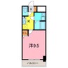 双樹マンション 1Kの間取り