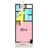 双樹マンション 1Kの間取り