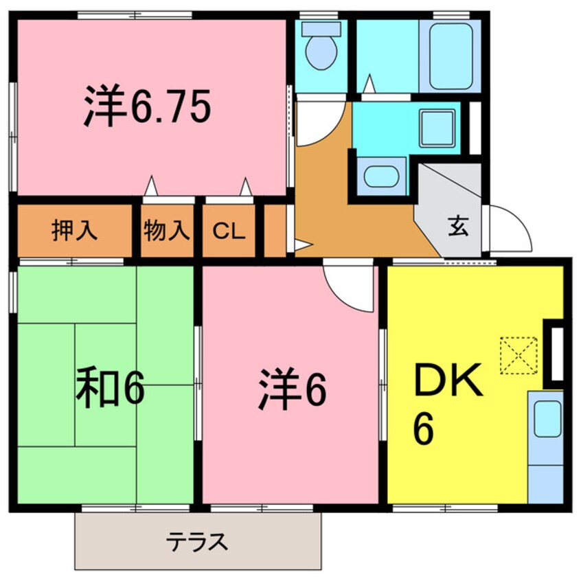 間取図 ハイカムールあすか　B