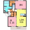 Ｄ－ｒｏｏｍ北本郷 2LDKの間取り