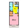 パストラーレ富士松 1Kの間取り