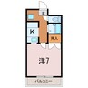 ルック中町 1Kの間取り