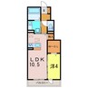 ヴェルドミール一ツ木 1LDKの間取り