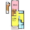 メゾンドプランドール 1LDKの間取り