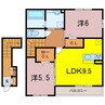 ベルドミール下松 2LDKの間取り