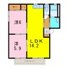 グレイス　B棟 2LDKの間取り