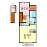 ヴィラ・クオーレⅡ　Ａ棟 1LDKの間取り