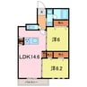 エスペランサⅡ 2LDKの間取り