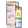 エルディム川端 1LDKの間取り