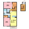 D-room神有 2LDKの間取り