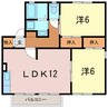 エイトファーム知立B 2LDKの間取り