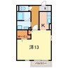 レセンテM 1LDKの間取り