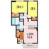 アサヒハイツ 2LDKの間取り
