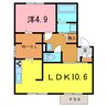 エスパシオ横山B 1LDKの間取り