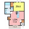 プランドールⅡ 1LDKの間取り
