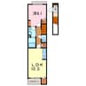 ソレイユ大和 1LDKの間取り