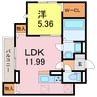 ココブラン 1LDKの間取り