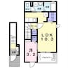 ユニゾン 1LDKの間取り