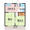 コーポ本郷 2DKの間取り