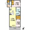 GRAND DーROOM若林西 2LDKの間取り