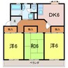 衣浦マンションB棟 3DKの間取り