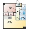 レインボーキャッスル 1LDKの間取り