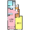 レゾンド・小針 1LDKの間取り