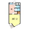エスポ・アール 1Kの間取り