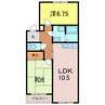 パークサイド今岡Ｂ棟 2LDKの間取り