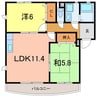 タウニー南斗 2LDKの間取り