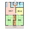 南根ハイツ 3DKの間取り