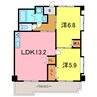 高浜ロイヤルハイム 2LDKの間取り