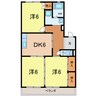 スカイビレッジ六番館 3DKの間取り