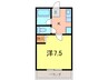 シティハイム的場 1Kの間取り