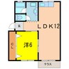 ソファレ小河原Ｂ 1LDKの間取り