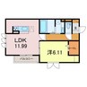 シティシャルム 1LDKの間取り