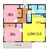 蟹江マンション 2LDKの間取り