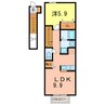 タウン樹D 1LDKの間取り
