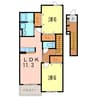 エル向イ山Ⅱ 2LDKの間取り