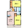 マンダリーノ 2LDKの間取り