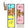 ボンジュルネ 2LDKの間取り