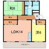 グリーンハイツ一ツ木東 2LDKの間取り
