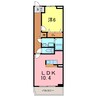 サニーブローテ住吉Ⅰ 1LDKの間取り