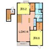 サニーブローテ　カネサワ 2LDKの間取り