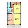 ゴールドマンション安井Ⅱ 2DKの間取り