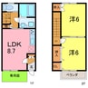 Sharmant 2LDKの間取り