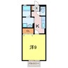 カーサ八橋 1Kの間取り