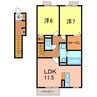 パストラル 2LDKの間取り