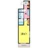 グランシュテル 1Kの間取り