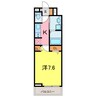 グランシュテル 1Kの間取り
